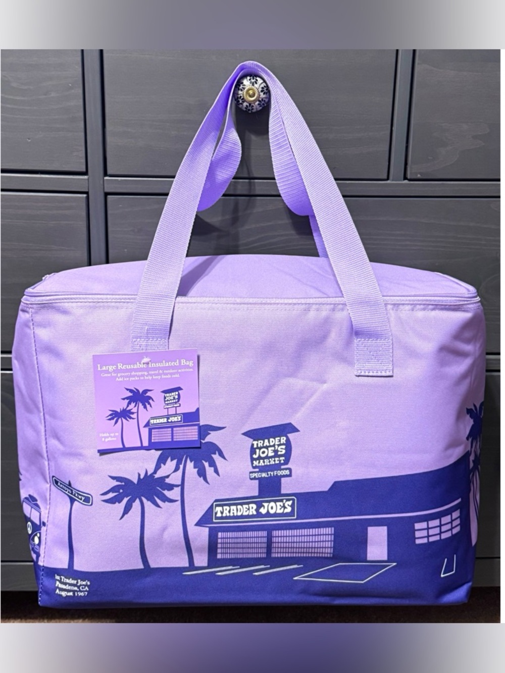 Trader Joe’s SPRING 2026 “PURPLE RAIN” LARGE Reusable 8 Gal Insulated Bag